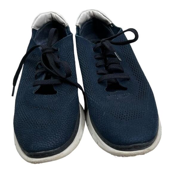 Vionic Joey Dark Navy Blue Perforated Lace Up Casual Sneakers Women's Size 6 - Picture 4 of 7